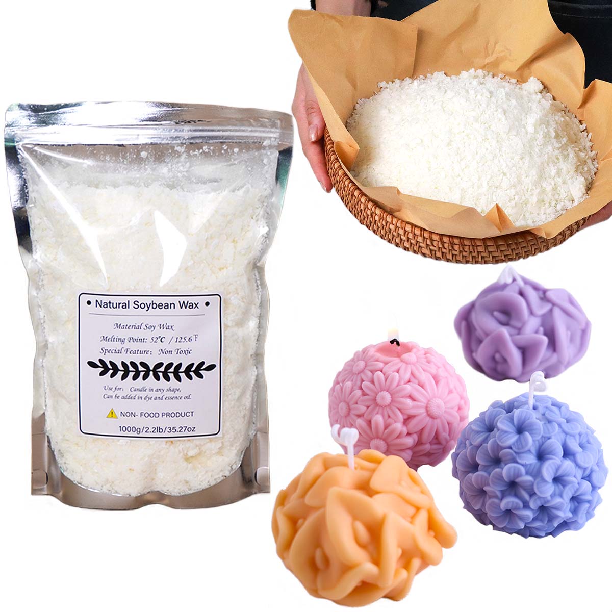 Candle Making Kit - 100/250/500/1000 г натуральный соевый воск чешуйки